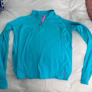 Lilly Pulitzer Turquoise Long Sleeve Top with Pink Accent